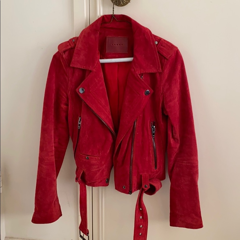 BLANK NYC RED SUEDE JACKET- SIZE XS